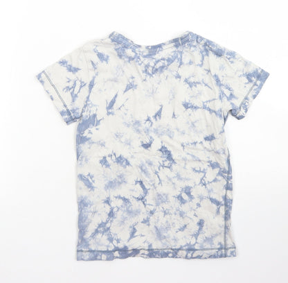 NEXT Boys Blue  Cotton Basic T-Shirt Size 5 Years Crew Neck  - Tie Dye