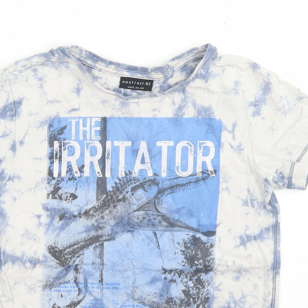NEXT Boys Blue  Cotton Basic T-Shirt Size 5 Years Crew Neck  - Tie Dye