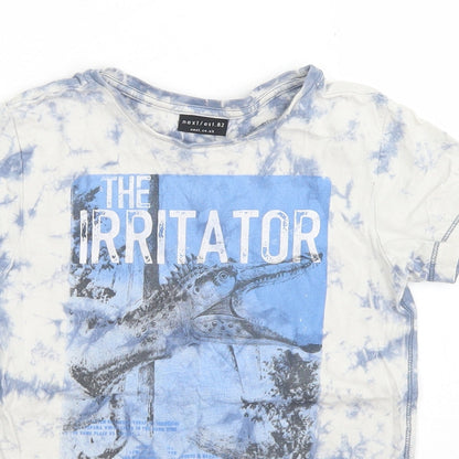 NEXT Boys Blue  Cotton Basic T-Shirt Size 5 Years Crew Neck  - Tie Dye