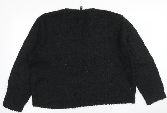 Womens UK Size S Divided Black Pullover Jumper