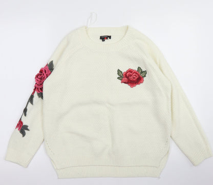 Womens UK Size S Paramour Ivory Pullover Jumper
