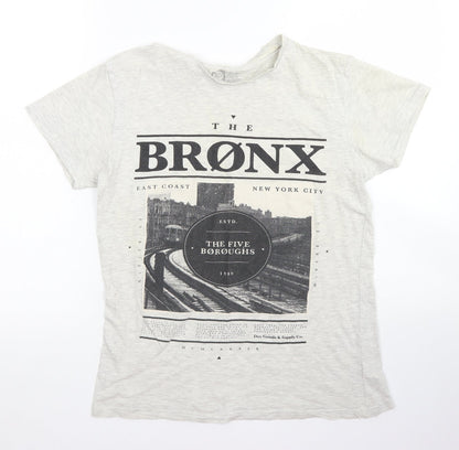 Mens UK Size XS Cedar Wood State Grey  T-Shirt