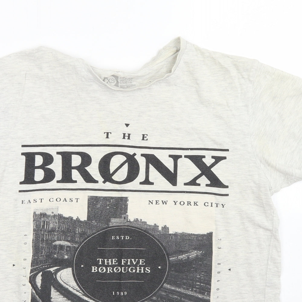 Mens UK Size XS Cedar Wood State Grey  T-Shirt