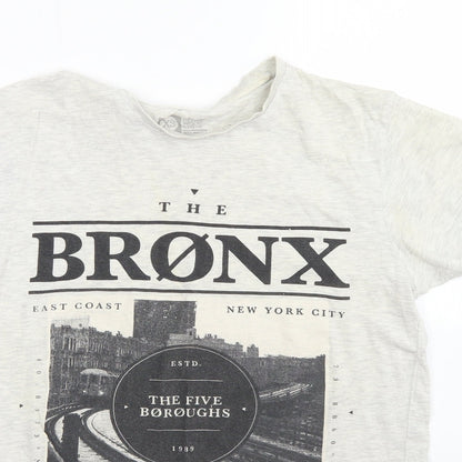 Mens UK Size XS Cedar Wood State Grey  T-Shirt