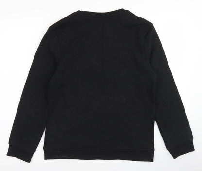 Back view of Rebel boys’ black polyester pullover sweatshirt, size 12-13, years