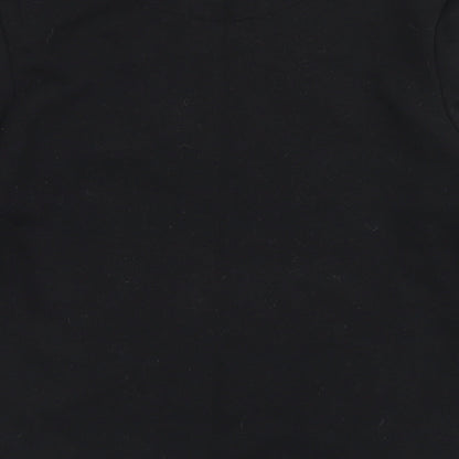 Brand and care label for Rebel boys’ black polyester pullover sweatshirt, size 12-13, years