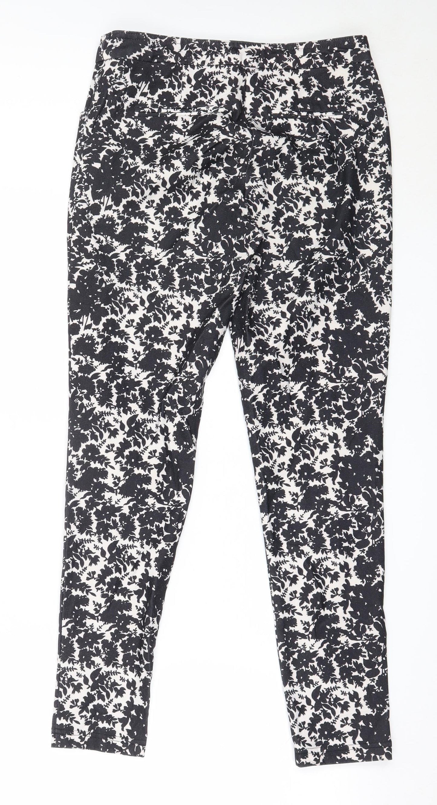 Womens UK Size 8 New Look Regular Fit Capri Black Trousers