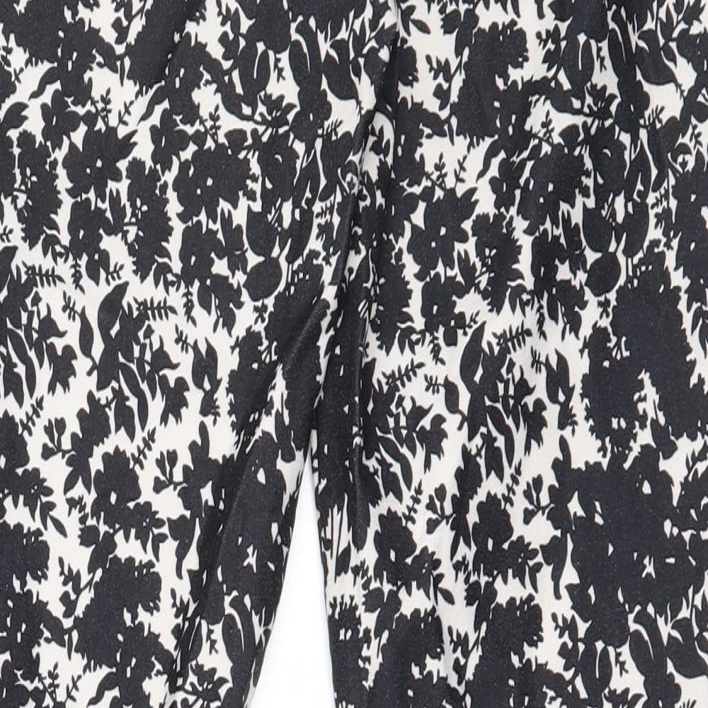 Womens UK Size 8 New Look Regular Fit Capri Black Trousers
