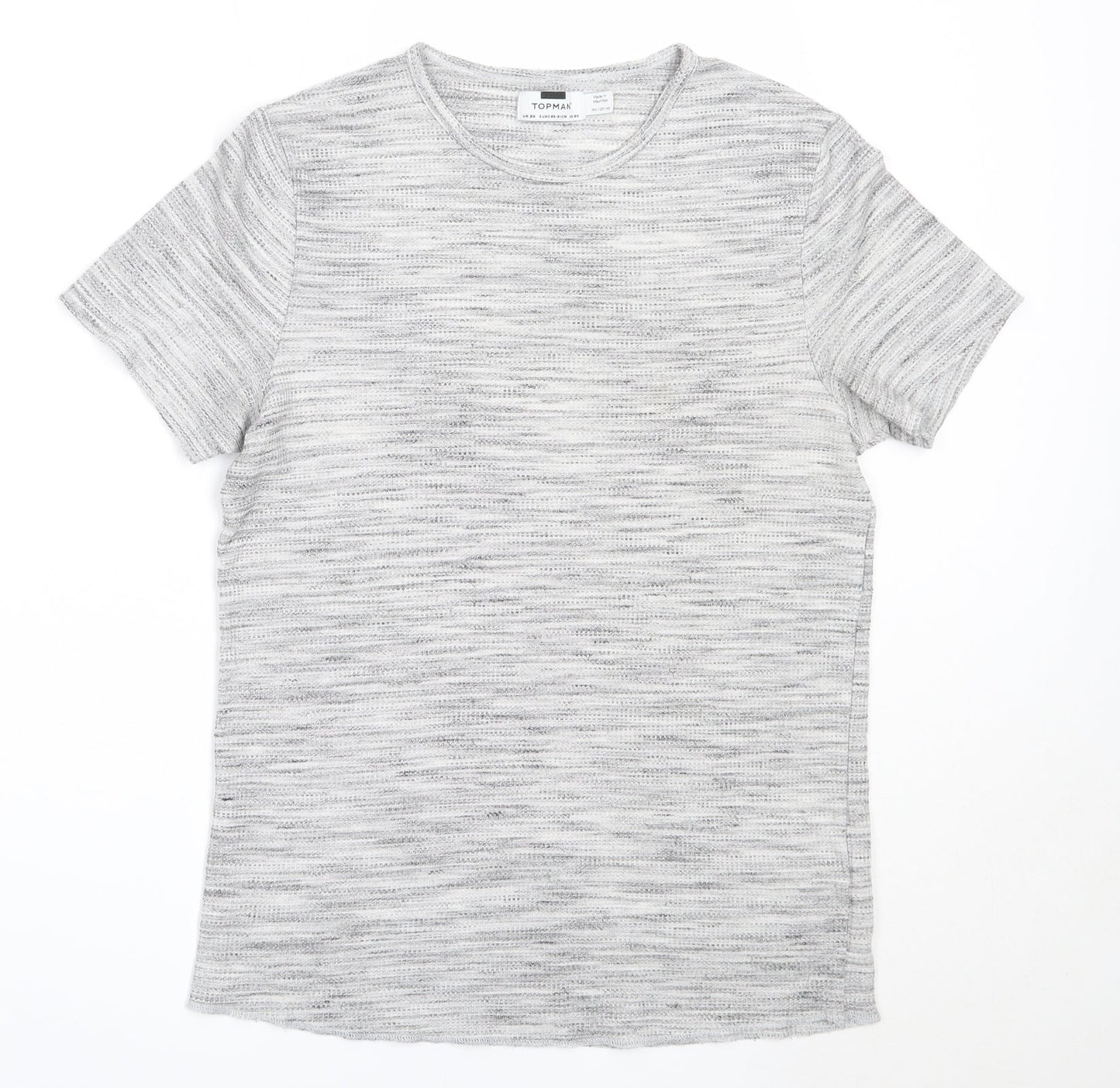 Topman Mens Grey  Polyester  T-Shirt Size XS Round Neck