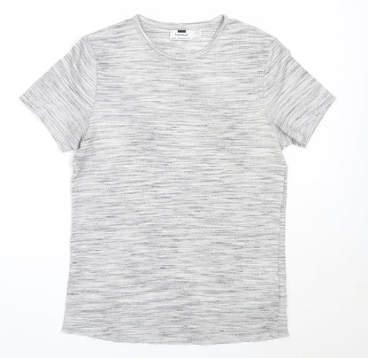 Topman Mens Grey  Polyester  T-Shirt Size XS Round Neck
