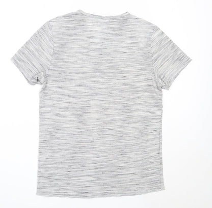 Topman Mens Grey  Polyester  T-Shirt Size XS Round Neck
