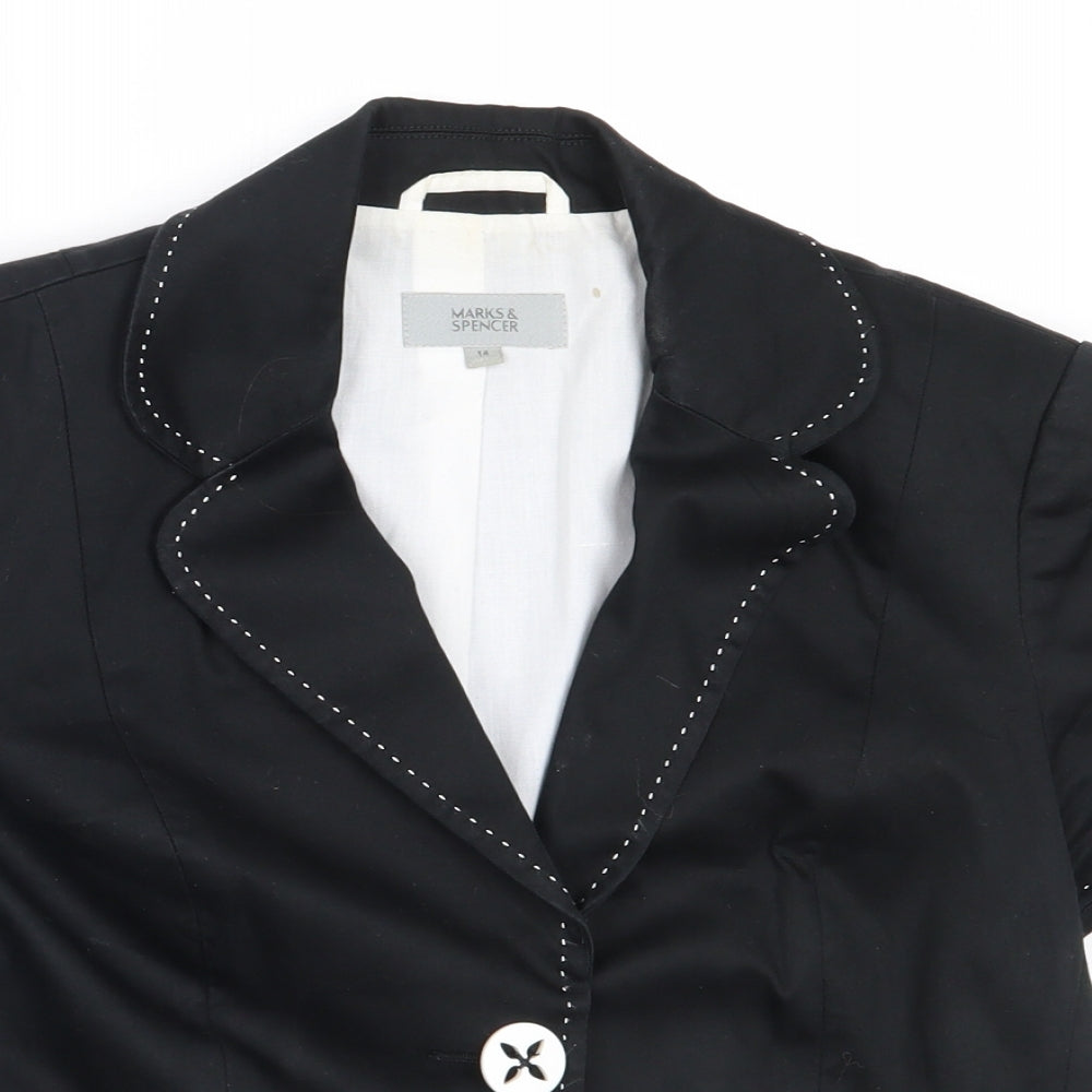 Womens UK Size 14 Marks and Spencer Black Jacket