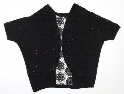 Womens UK Size 16 South Black Cardigan Jumper