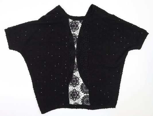 Womens UK Size 16 South Black Cardigan Jumper