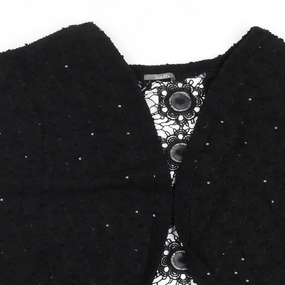 Womens UK Size 16 South Black Cardigan Jumper
