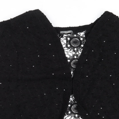 Womens UK Size 16 South Black Cardigan Jumper