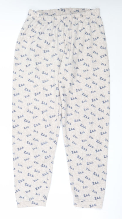 Front view of Primark women’s beige solid polyester capri pyjama pants, size S