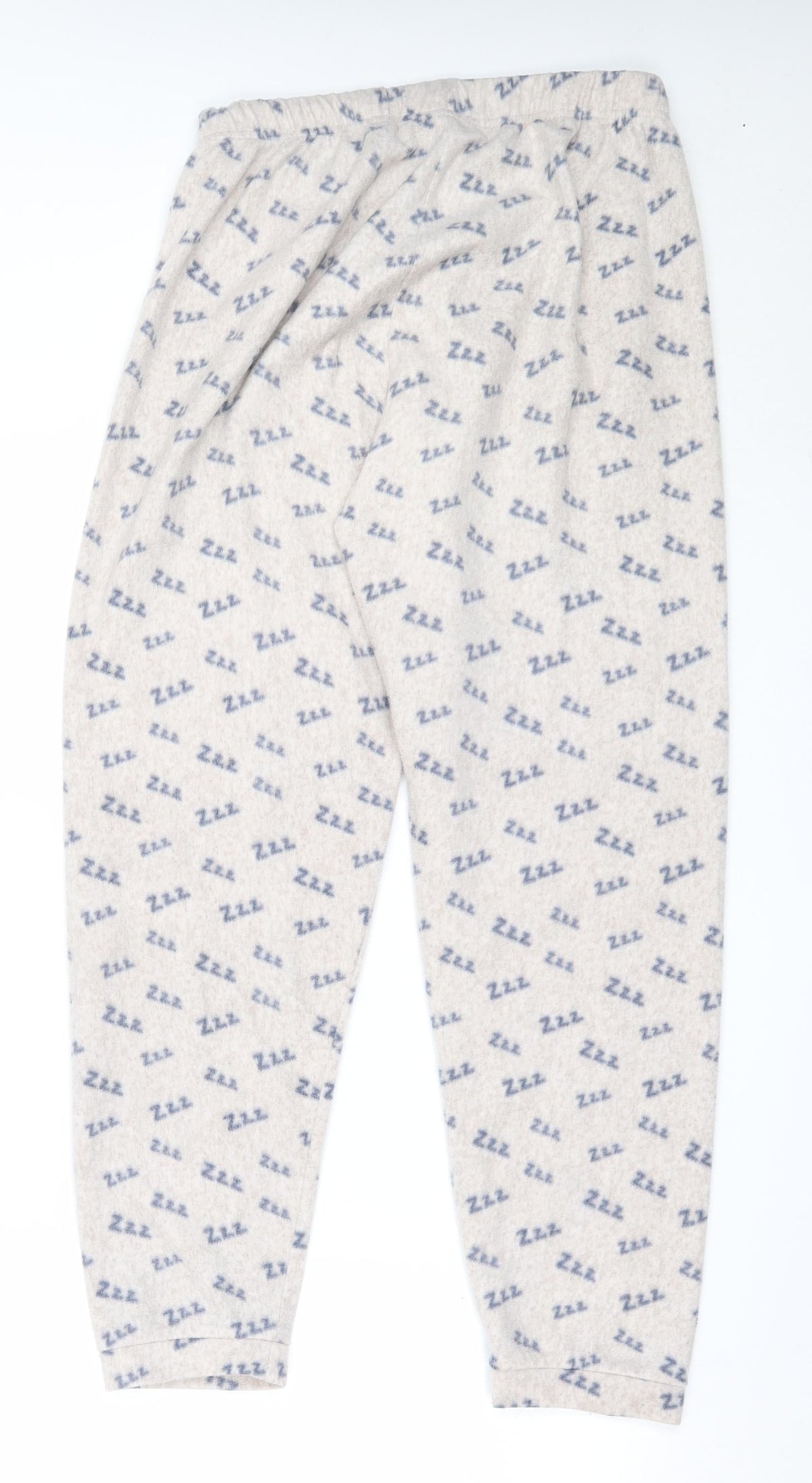 Back view of Primark women’s beige solid polyester capri pyjama pants, size S