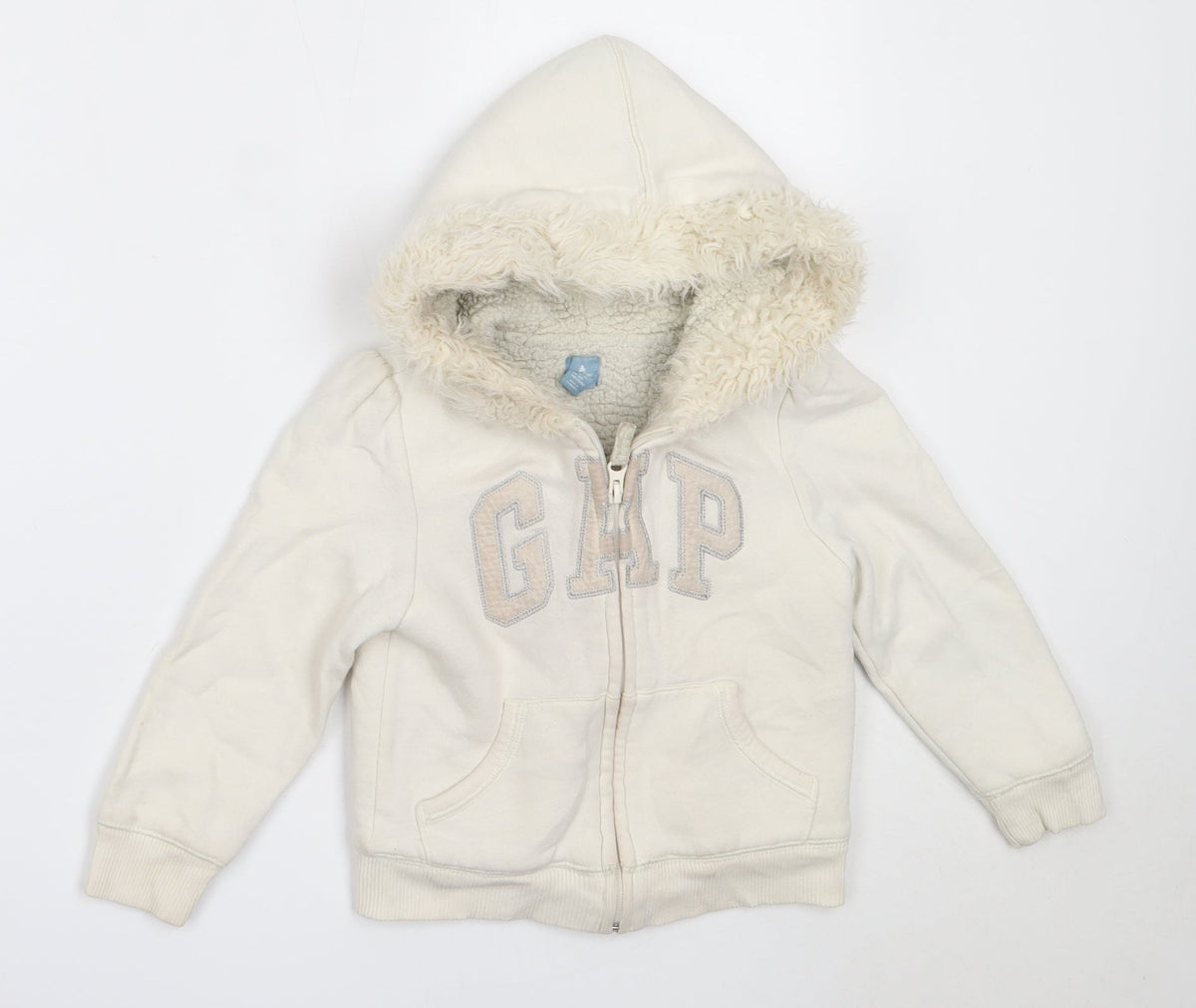 Additional front view of Gap girls’ ivory jacket, size 5, years