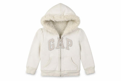 Front view of Gap girls’ ivory jacket, size 5, years