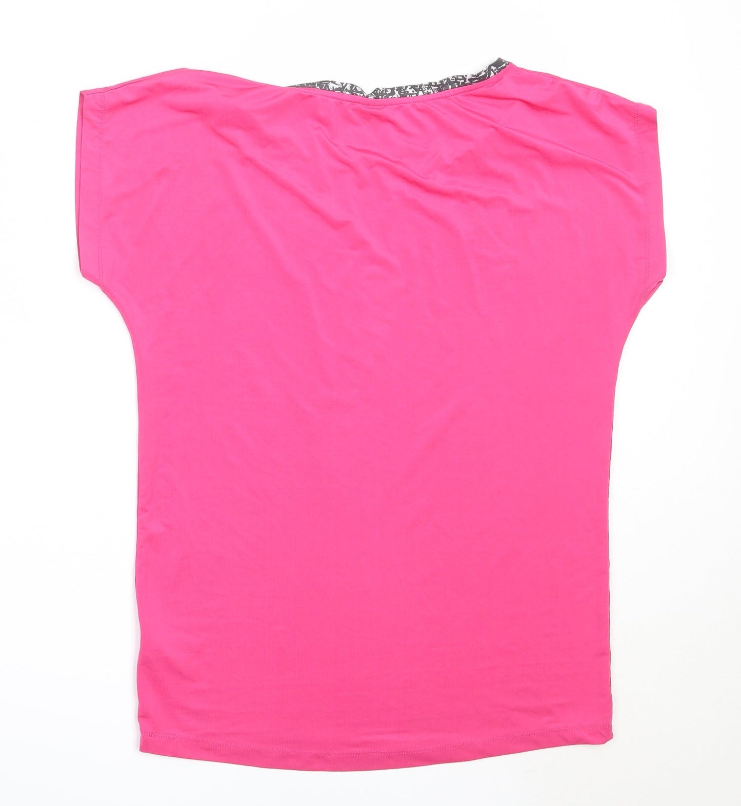 TRBEKA Womens Pink  Polyester Basic T-Shirt Size M Round Neck