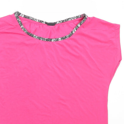 TRBEKA Womens Pink  Polyester Basic T-Shirt Size M Round Neck
