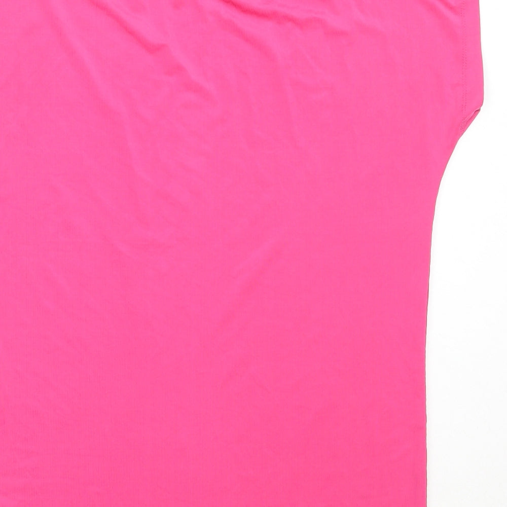 TRBEKA Womens Pink  Polyester Basic T-Shirt Size M Round Neck