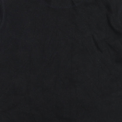 Easy Mens Black V-Neck  Cotton Pullover Jumper Size M