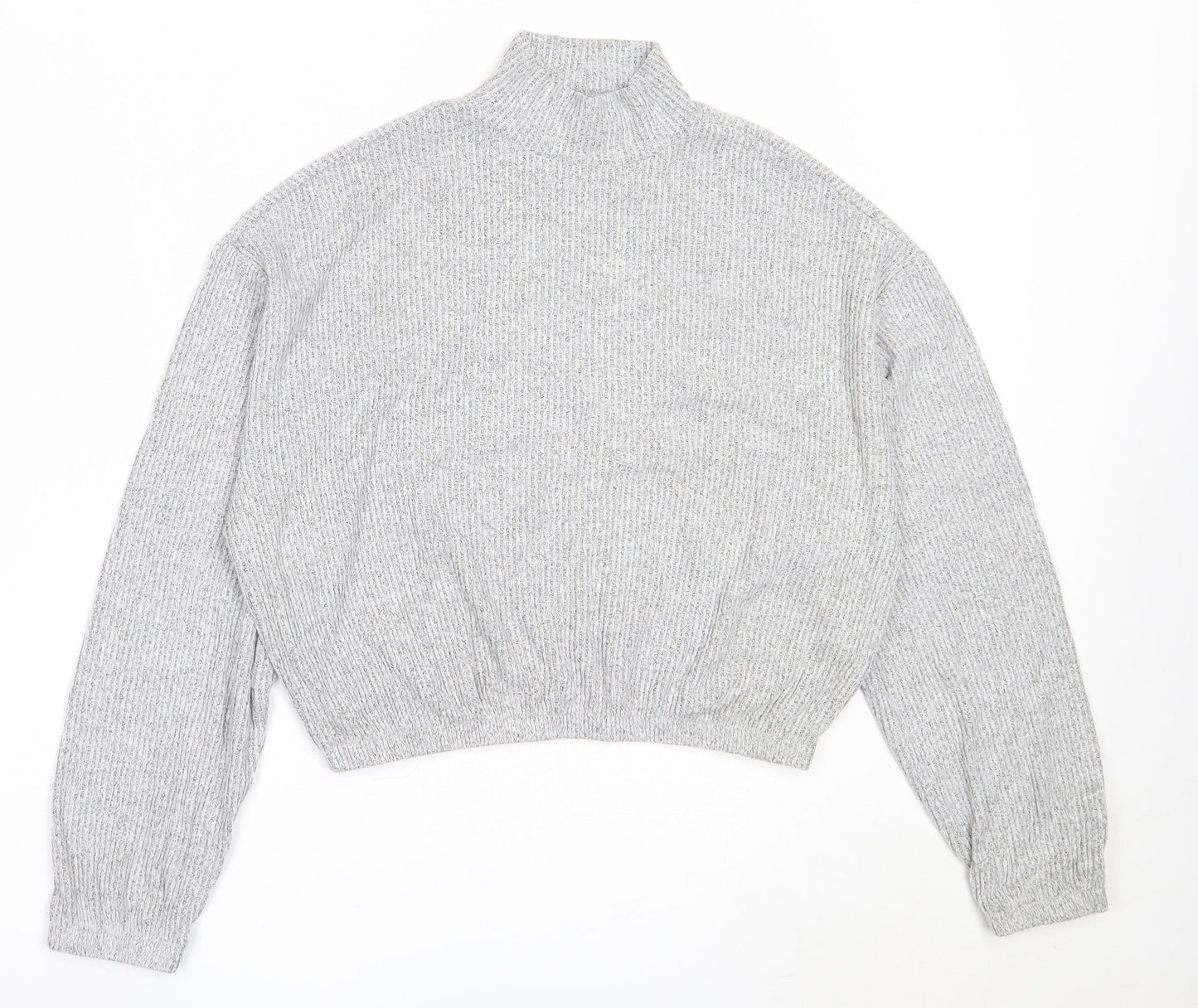 Garage Womens Grey High Neck  Rayon Pullover Jumper Size M