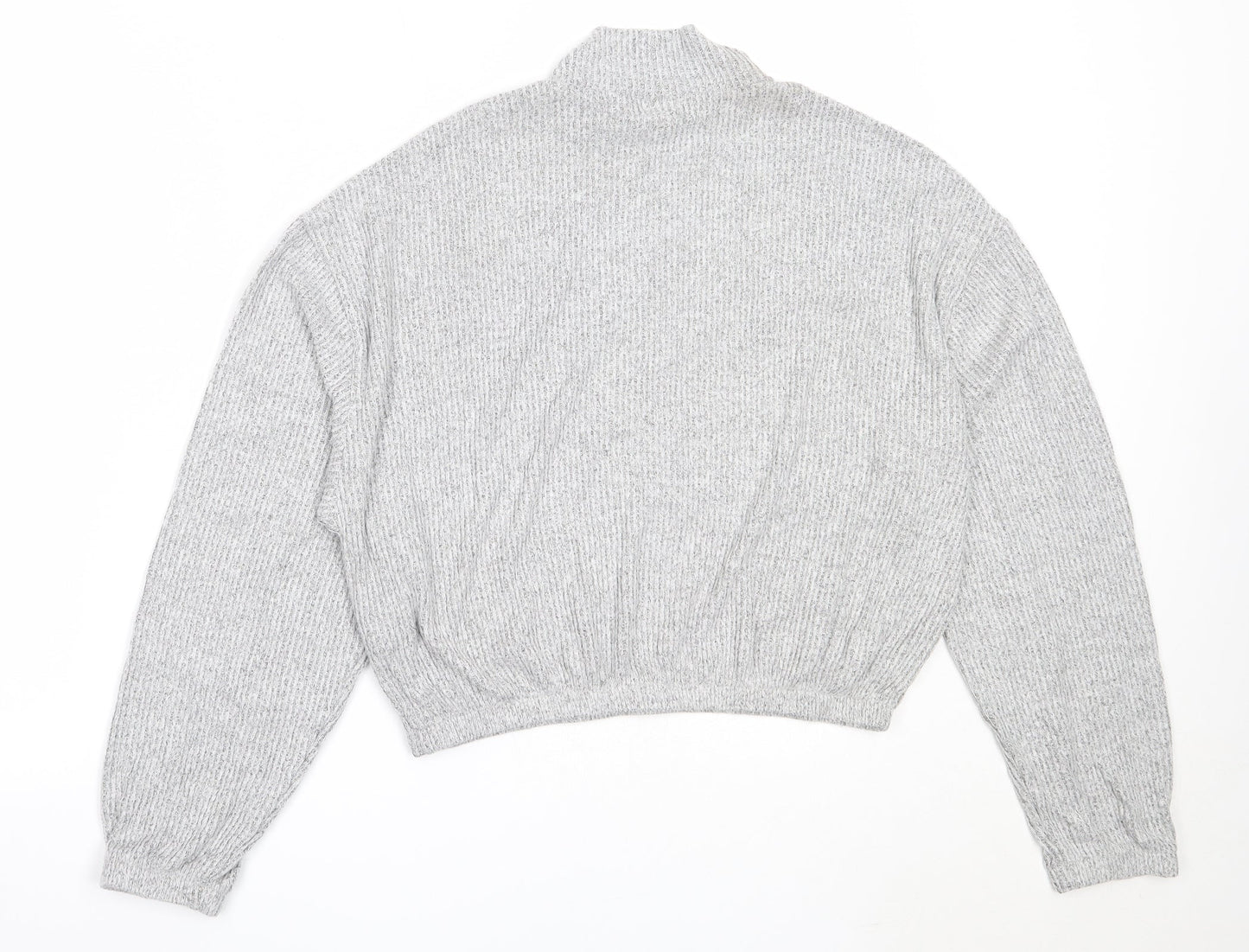 Garage Womens Grey High Neck  Rayon Pullover Jumper Size M