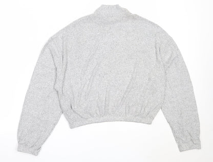 Garage Womens Grey High Neck  Rayon Pullover Jumper Size M