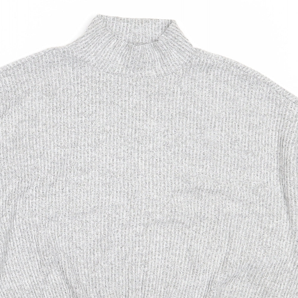 Garage Womens Grey High Neck  Rayon Pullover Jumper Size M