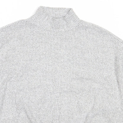 Garage Womens Grey High Neck  Rayon Pullover Jumper Size M