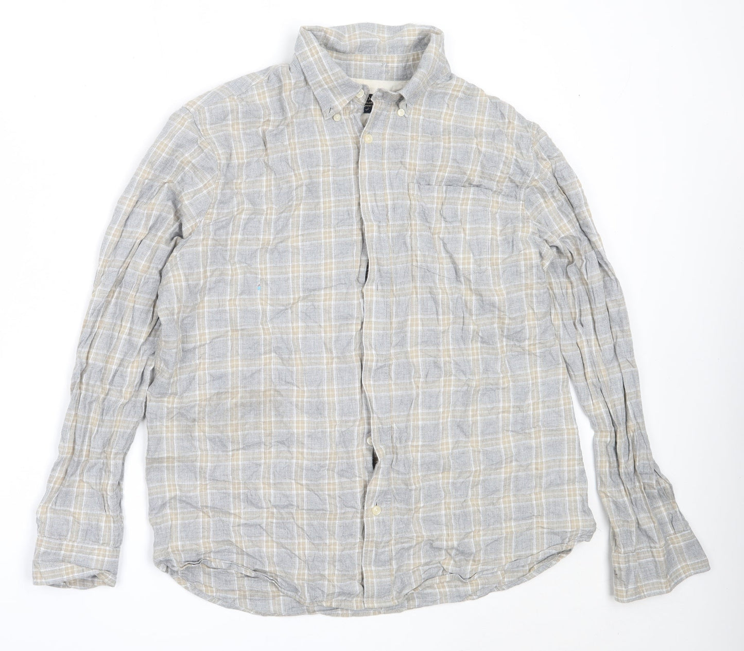 Mens UK Size L Hammond & Co Grey  Button-Up Long Sleeve Casual Shirt