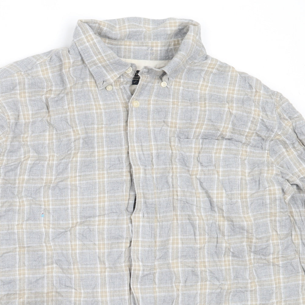 Mens UK Size L Hammond & Co Grey  Button-Up Long Sleeve Casual Shirt
