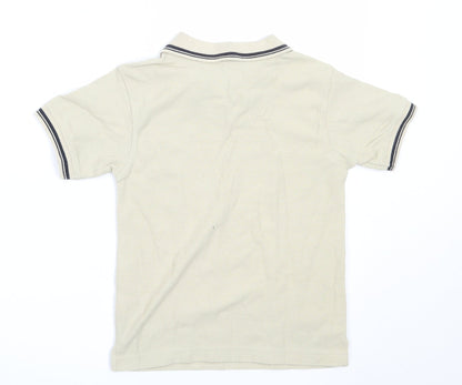 Easy Boys Beige  Cotton Basic Polo Size 4-5 Years Collared