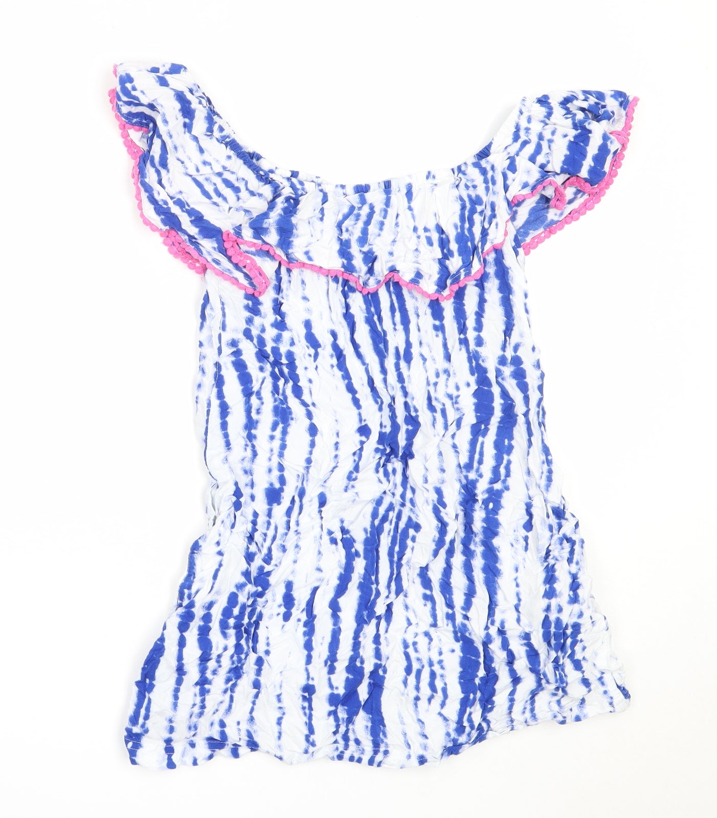 Candy Couture Girls Blue  Viscose Shift  Size 13 Years  Off the Shoulder
