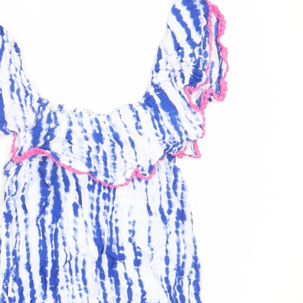 Candy Couture Girls Blue  Viscose Shift  Size 13 Years  Off the Shoulder
