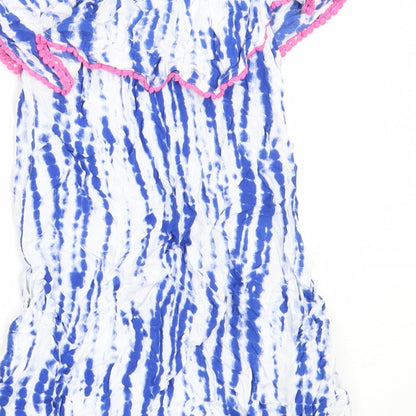 Candy Couture Girls Blue  Viscose Shift  Size 13 Years  Off the Shoulder