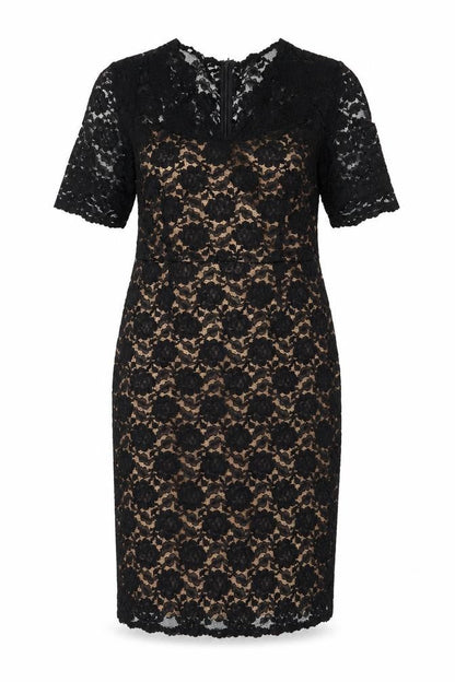 Preworn Womens Black  Polyamide Shift  Size 14  V-Neck