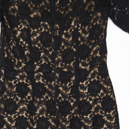 Preworn Womens Black  Polyamide Shift  Size 14  V-Neck