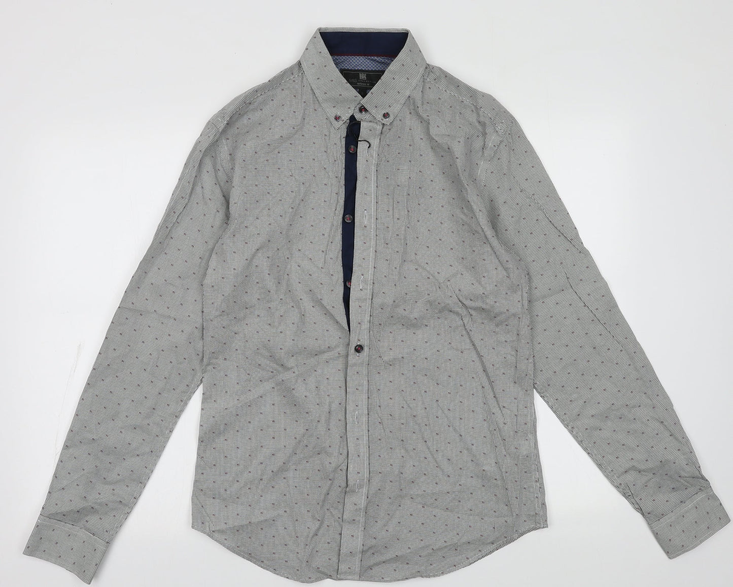 Mens UK Size S Marks and Spencer Blue  Button-Up Long Sleeve Casual Shirt