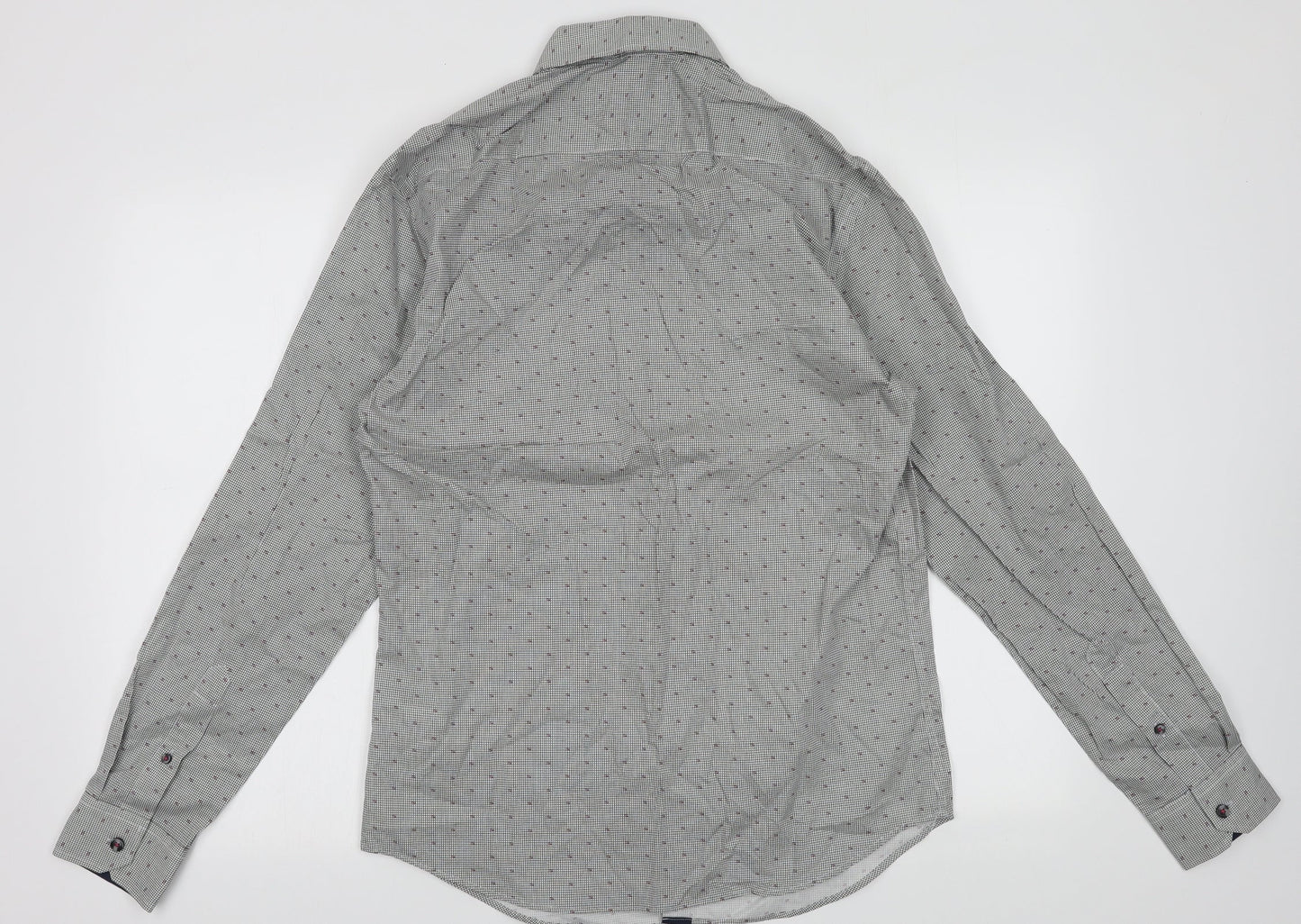 Mens UK Size S Marks and Spencer Blue  Button-Up Long Sleeve Casual Shirt