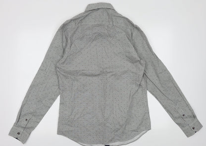 Mens UK Size S Marks and Spencer Blue  Button-Up Long Sleeve Casual Shirt