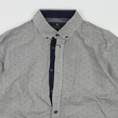Mens UK Size S Marks and Spencer Blue  Button-Up Long Sleeve Casual Shirt