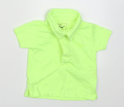 Primark Boys Green  Polyester Basic Polo Size 6-9 Months Collared Button