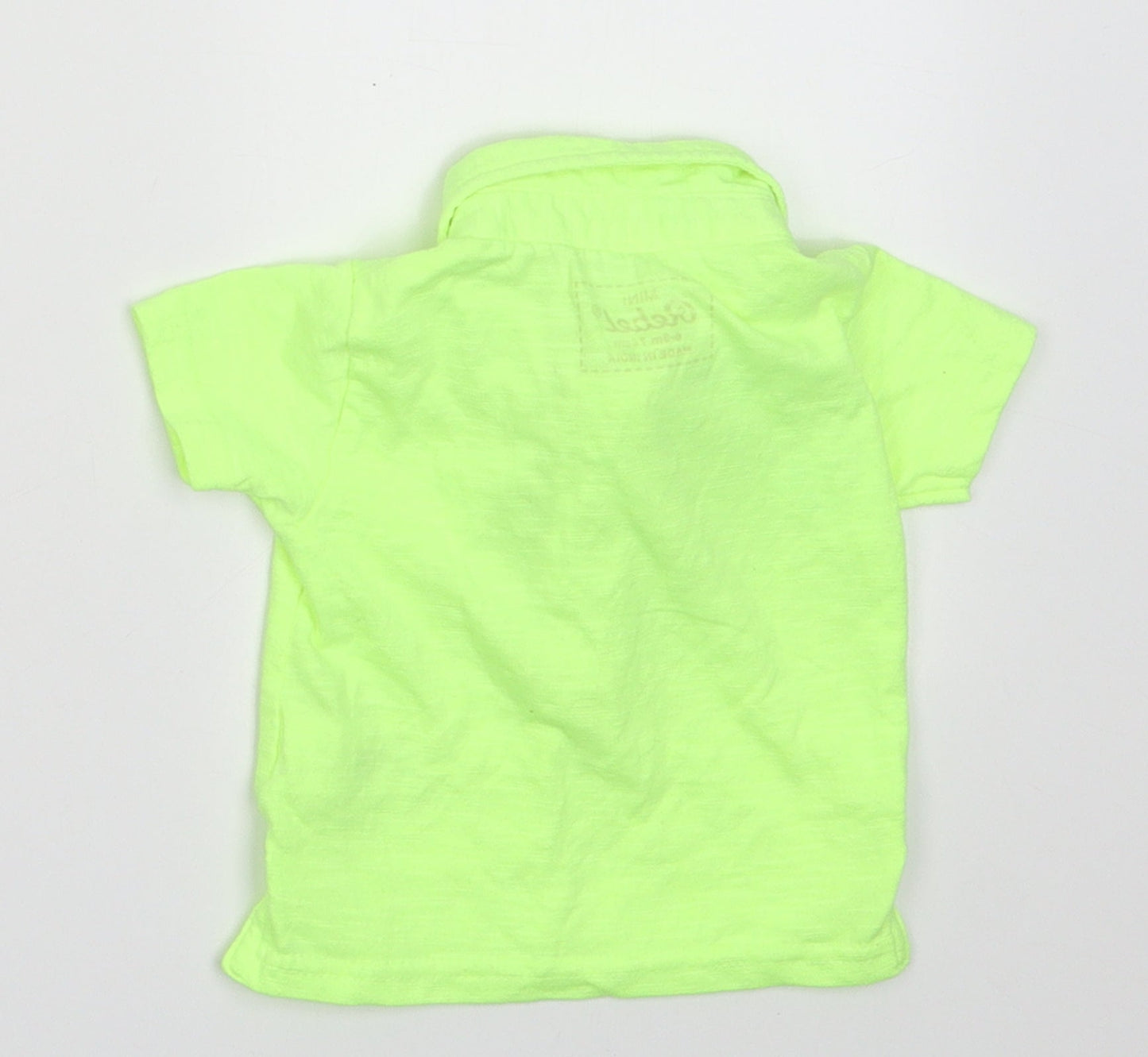 Primark Boys Green  Polyester Basic Polo Size 6-9 Months Collared Button