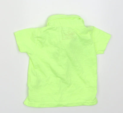 Primark Boys Green  Polyester Basic Polo Size 6-9 Months Collared Button