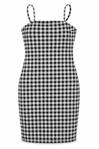 SheIn Womens White Check Polyester Bodycon  Size XS  Scoop Neck Pullover