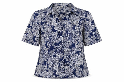 Womens UK Size 12 EWM Blue Basic Button-Up